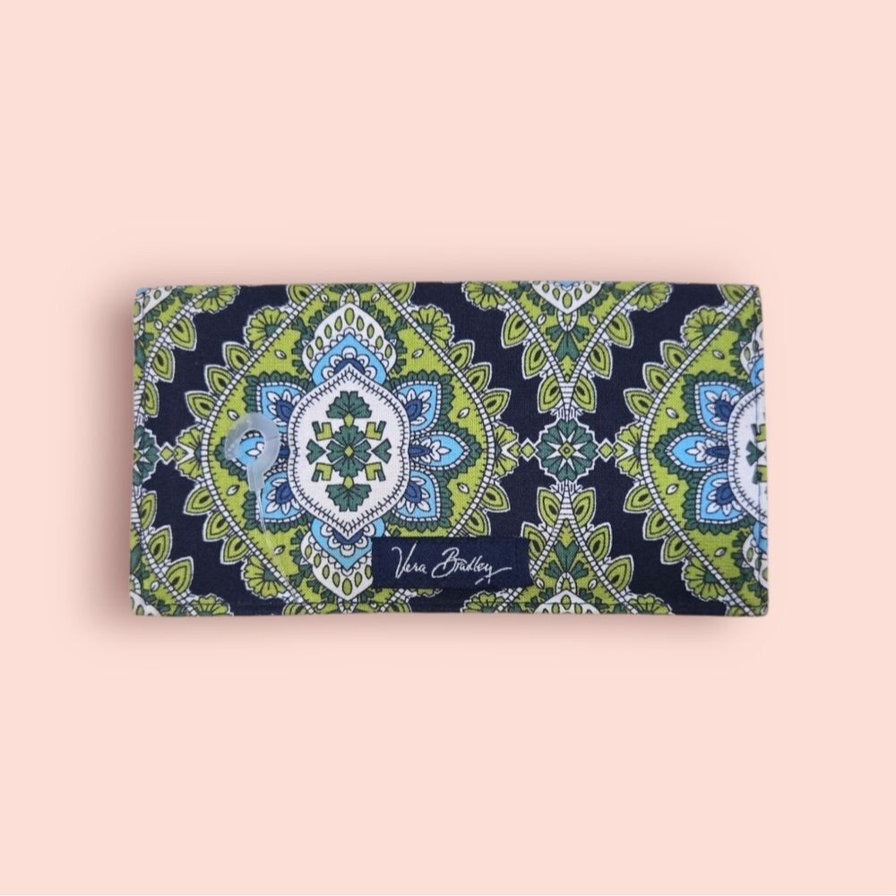 Vera Bradley Paisley Green Checkbook Cover Retired